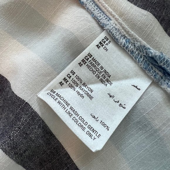 Stalin & Company Striped Sleeveless Button Down High Low Top Size Small New - Picture 8 of 8